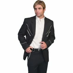 Scully Men's Button-Front Western Blazer, P-656-BLK-38
