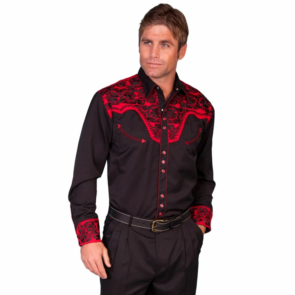 Scully Legends Men's Poly/Rayon Blend Snap Front Shirt, P-634-BLK-L 3 Scully Legends Men's Poly/Rayon Blend Snap Front Shirt, P-634-BLK-L