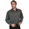Scully Legends Men's Poly/Rayon Blend Snap Front Shirt, P-634-CHA-L