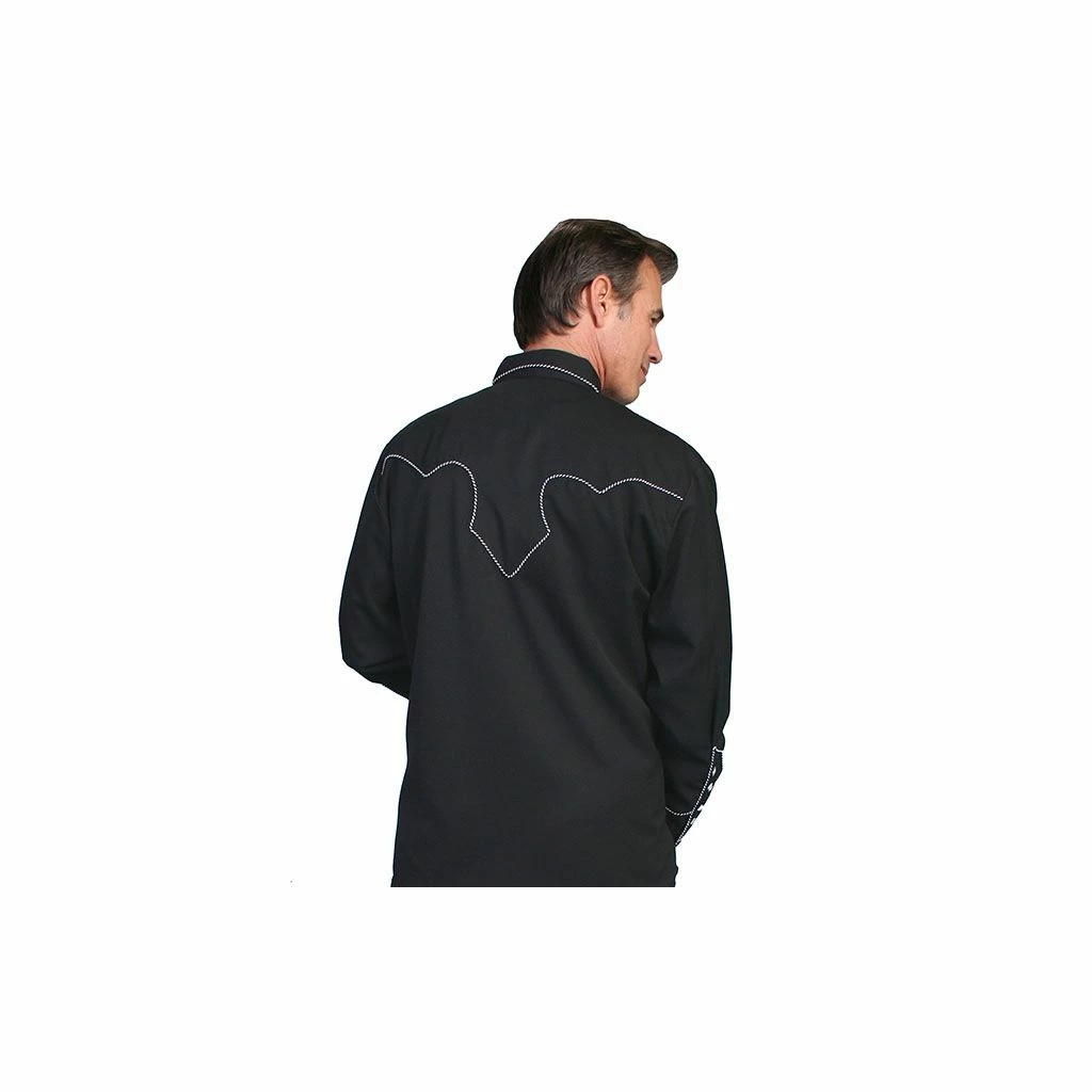 Scully Legends Men's Poly/Rayon Blend Snap Front Shirt, P-726-BLK-L 4 Scully Legends Men's Poly/Rayon Blend Snap Front Shirt, P-726-BLK-L - Image 2