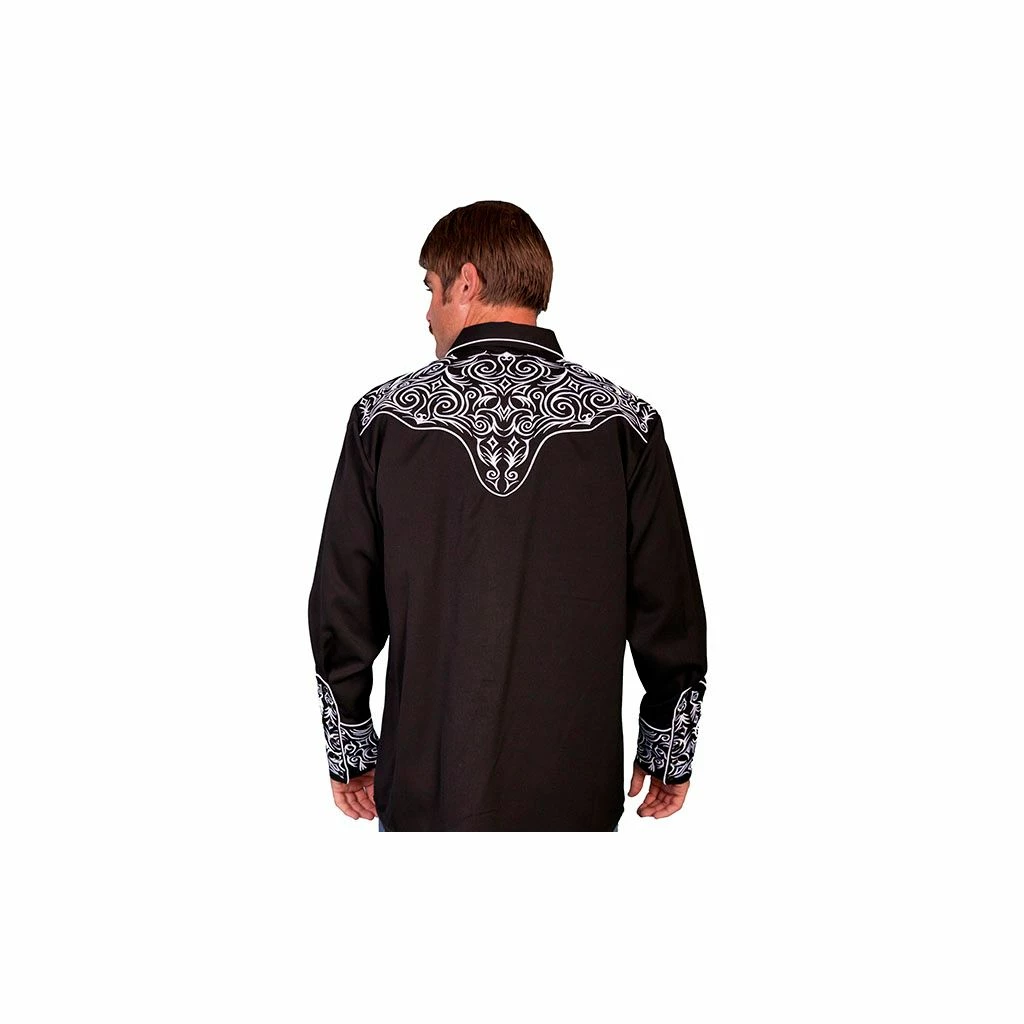 Scully Legends Men's Poly/Rayon Blend Snap Front Shirt, P-815-BLK-L 4 Scully Legends Men's Poly/Rayon Blend Snap Front Shirt, P-815-BLK-L - Image 2