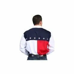 Scully Patriot Collection Men's 100% Cotton Snap Front Shirt, P-756X-BLU-3X-B/T -Deals Scully Store 1208723 A1