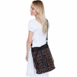 Scully Cantina Collection Tri-Tone Macrame Handbag, C52-BLK-ONE
