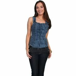 Scully Cantina Collection Women's 100% Peruvian Cotton Tank Top, PSL-058-DBL-L