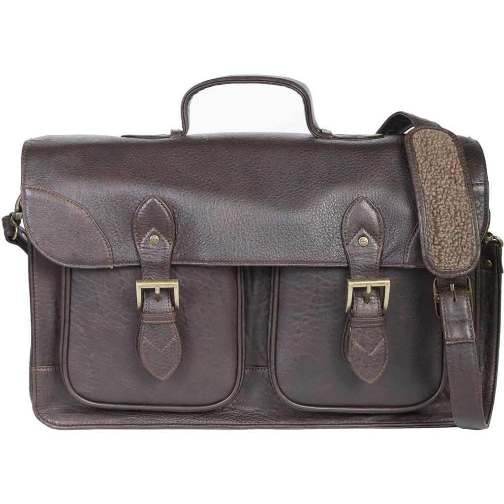 Scully Leather Satchel Briefcase with Dual Buckle Flap Closure, 604-41-25-F 3 Scully Leather Satchel Briefcase with Dual Buckle Flap Closure, 604-41-25-F