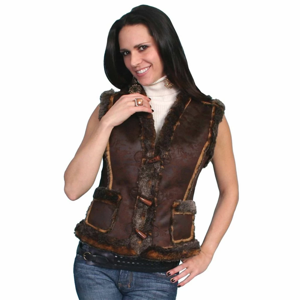 Scully Honey Creek Women's Faux Shearling Vest, 8007-ESP 3 Scully Honey Creek Women's Faux Shearling Vest, 8007-ESP